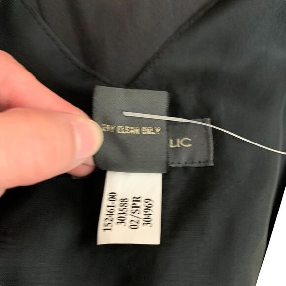 Banana Republic Black Silk Dress V-Neck Empire Waist Cocktail Dress Size 8 - Picture 5 of 11